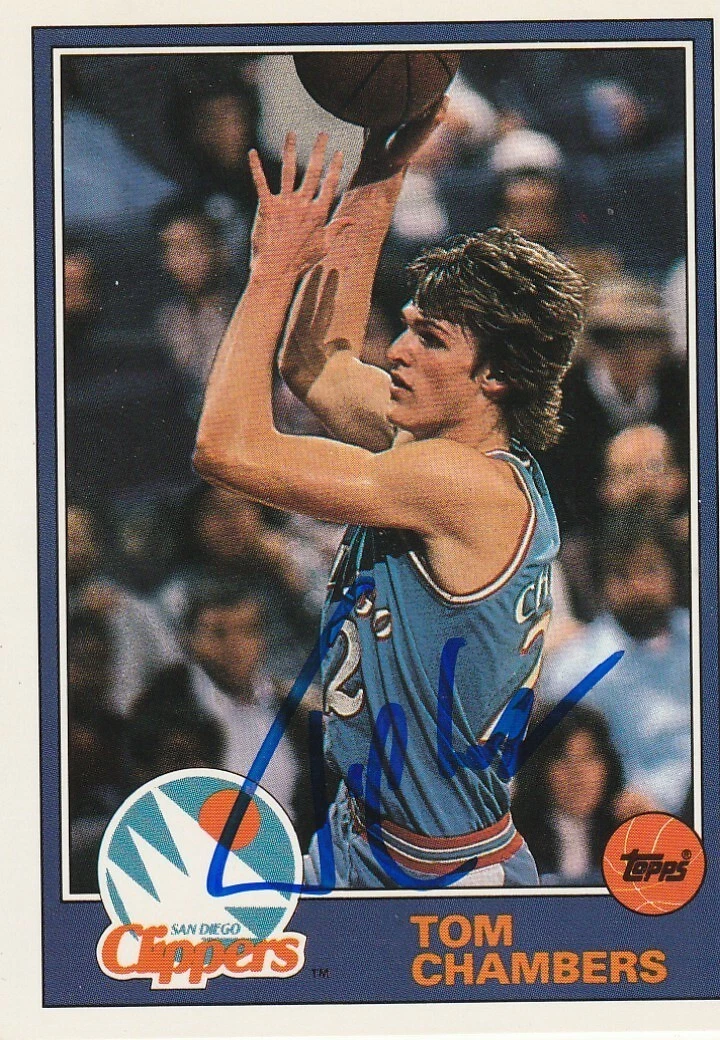 TOM CHAMBERS SAN DIEGO CLIPPERS  SIGNED 1992-93 TOPPS ARCHIVES #15