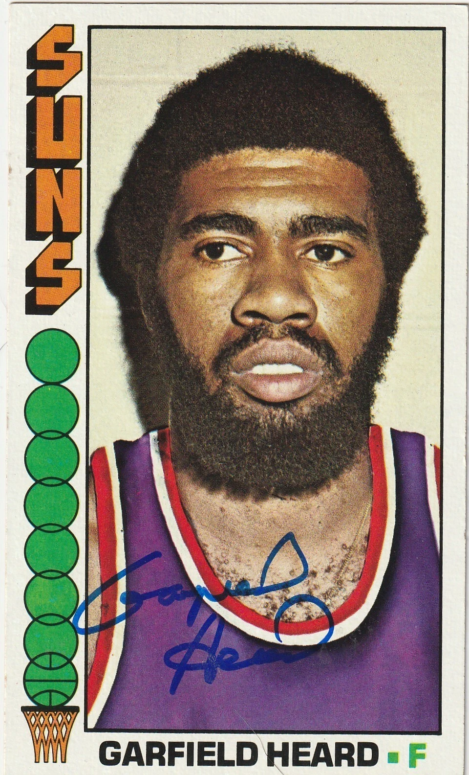 GARFIELD HEARD PHOENIX SUNS  SIGNED 1976 TOPPS CARD #39