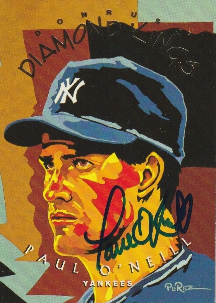 PAUL O'NEILL NEW YORK YANKEES  SIGNED 1995 DONRUSS DIAMOND KING  CARD #DK-7