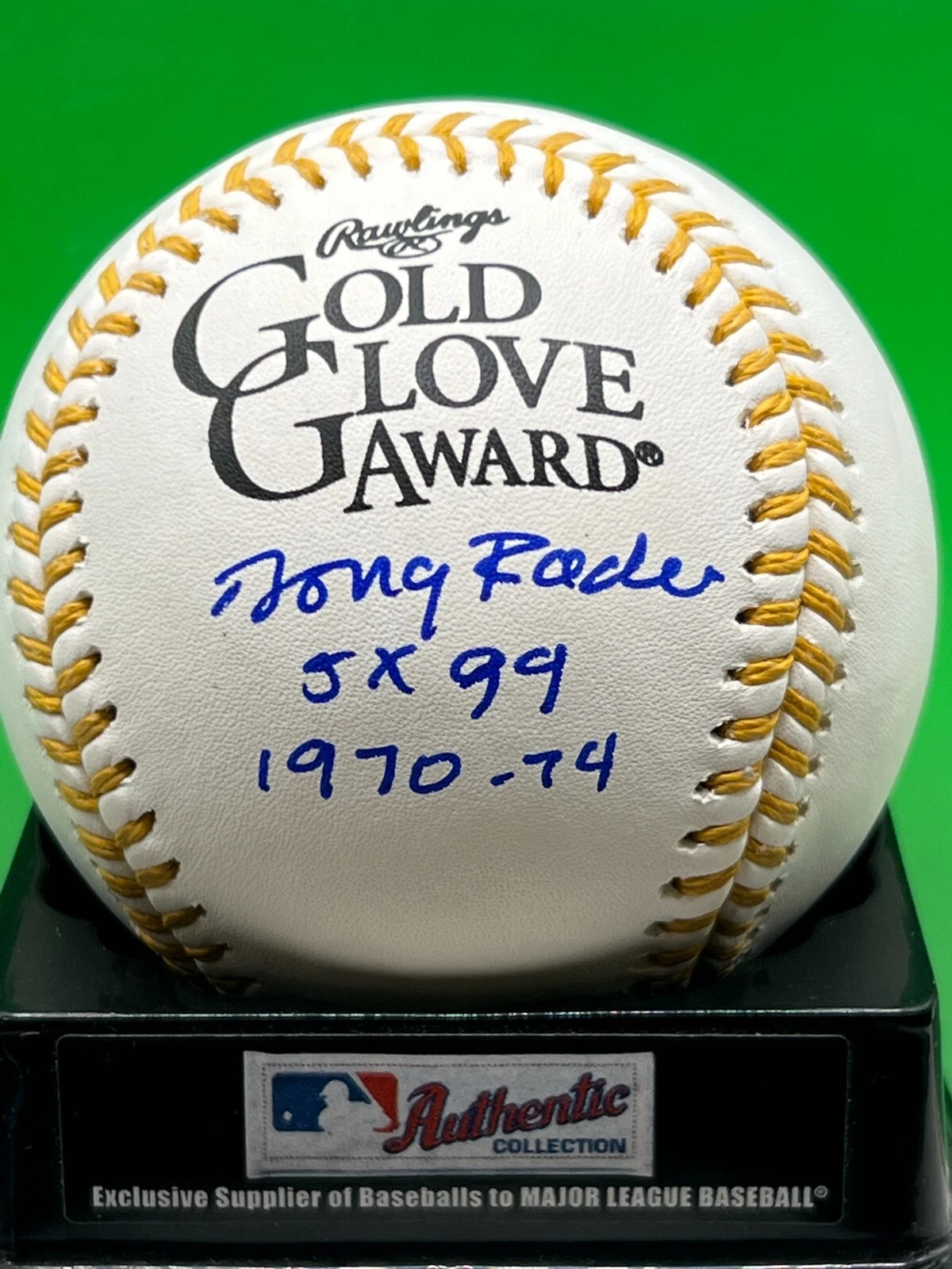 DOUG RADER  HOUSTON ASTROS  5 X GOLD GLOVE  SIGNED OML GOLD GLOVE BASEBALL