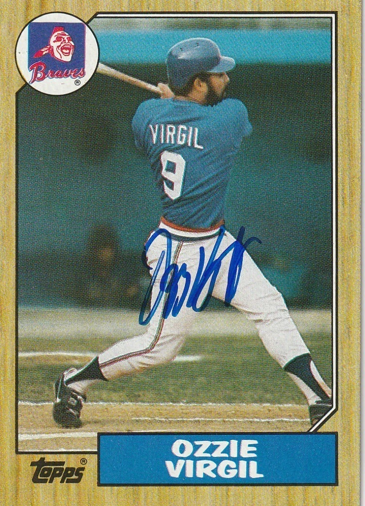 OZZIE VIRGIL ATLANTA BRAVES 1987 TOPPS CARD #571 SIGNED