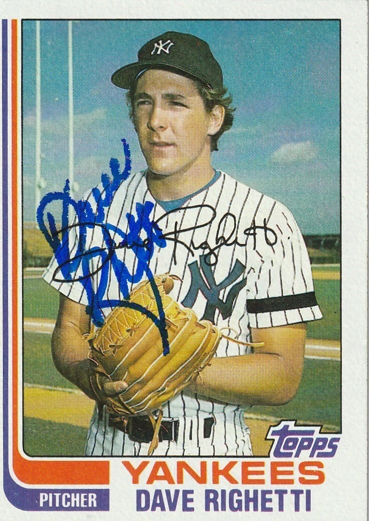 DAVE RIGHETTI NEW YORK YANKEES  SIGNED 1982 TOPPS CARD #439