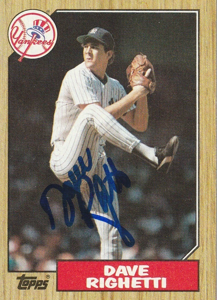 DAVE RIGHETTI NEW YORK YANKEES  SIGNED 1987 TOPPS CARD #40