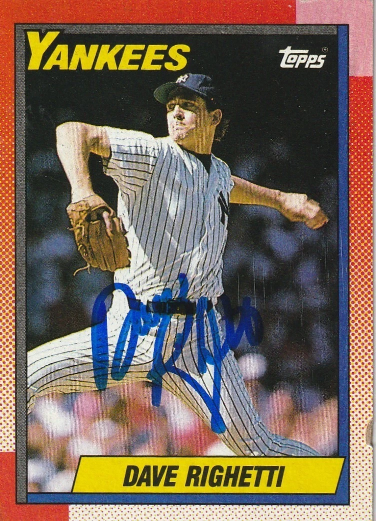 DAVE RIGHETTI NEW YORK YANKEES  SIGNED 1990 TOPPS CARD #160