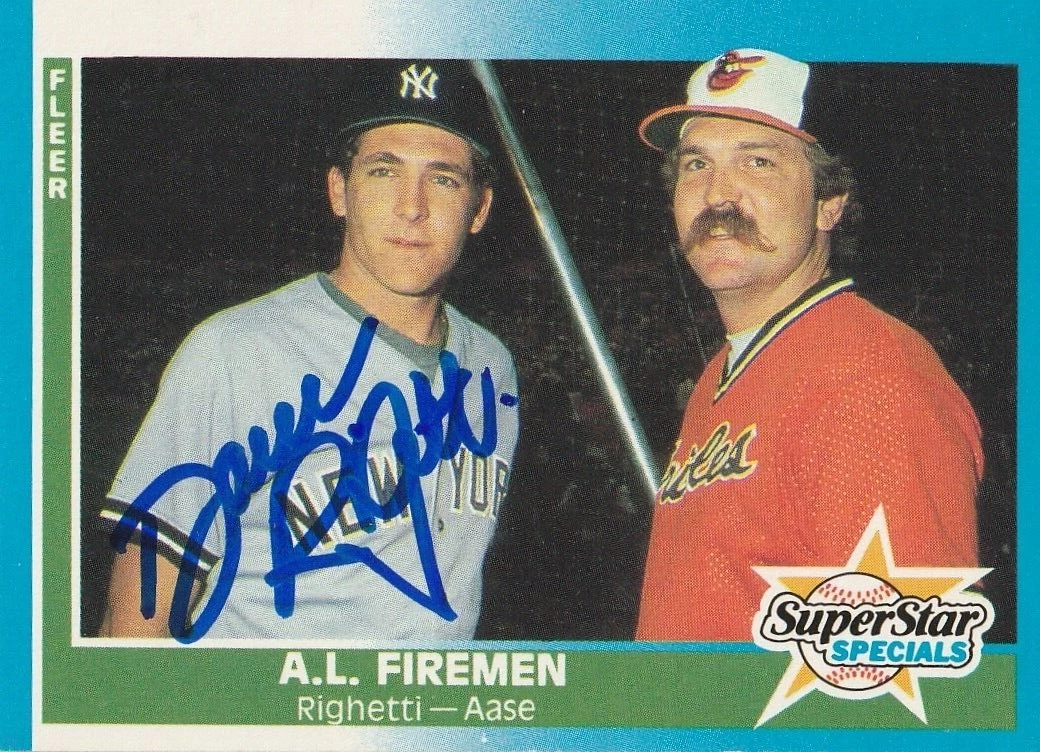 DAVE RIGHETTI NEW YORK YANKEES  SIGNED 1987 FLEER CARD #627