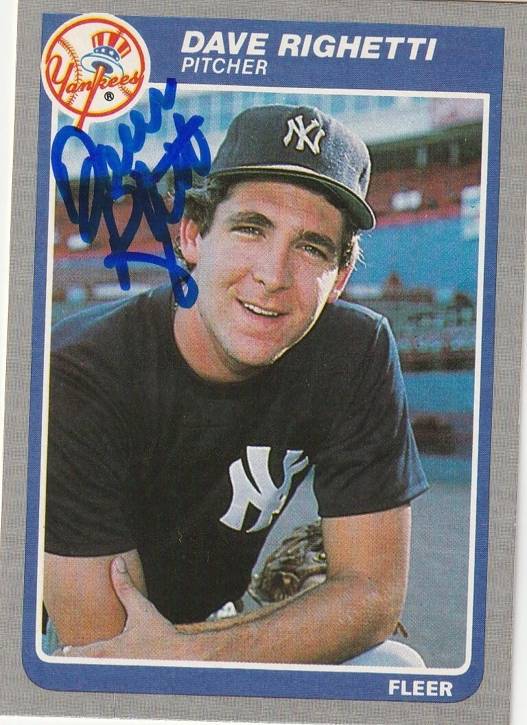 DAVE RIGHETTI NEW YORK YANKEES  SIGNED 1985 FLEER CARD #142
