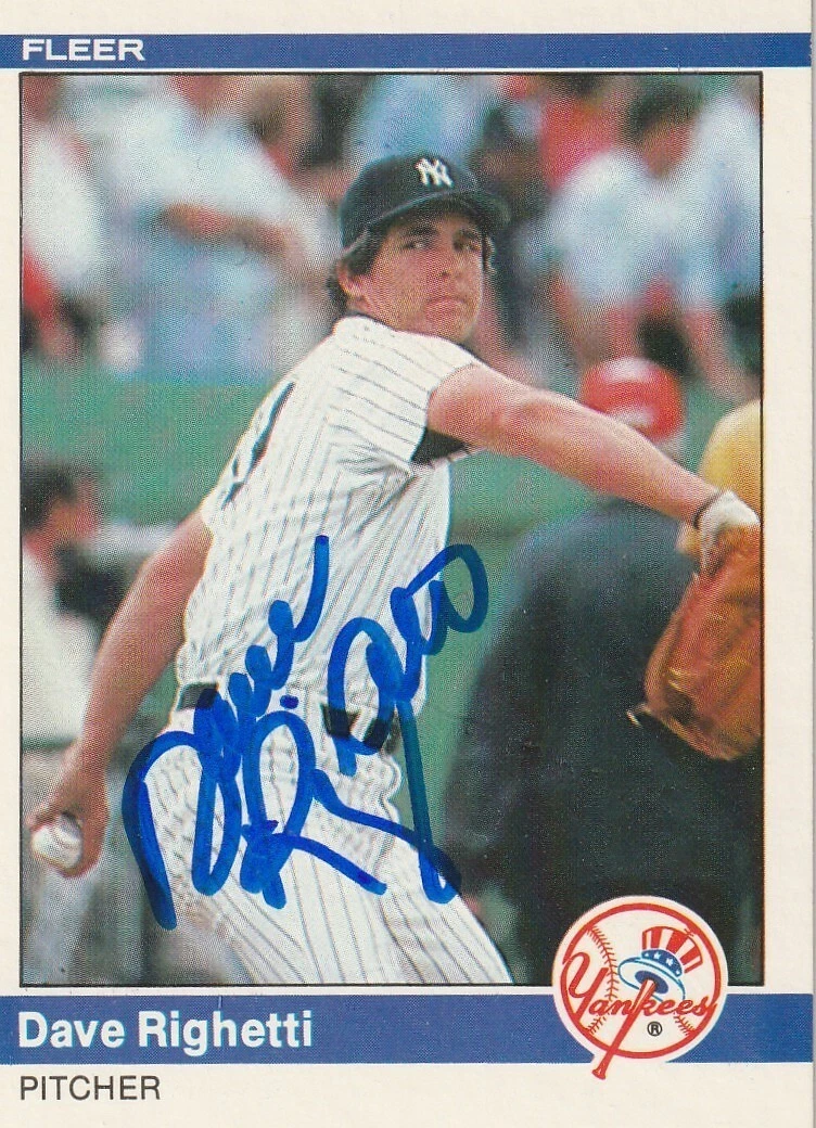 DAVE RIGHETTI NEW YORK YANKEES  SIGNED 1984 FLEER CARD #139