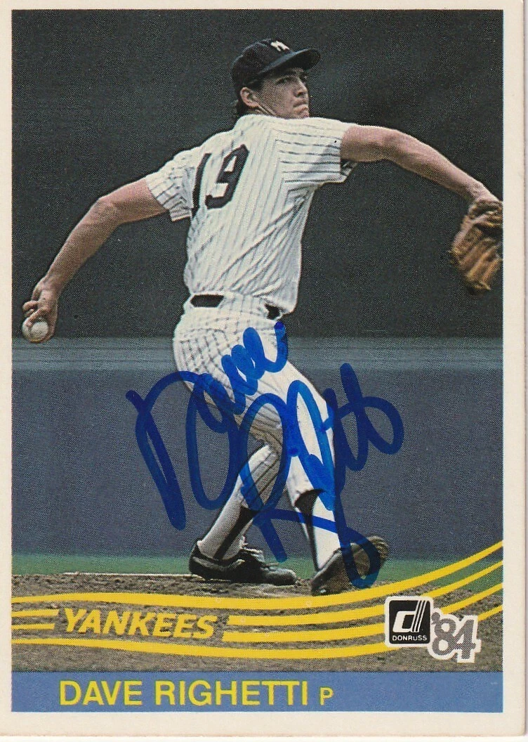 DAVE RIGHETTI NEW YORK YANKEES  SIGNED 1984 DONRUSS CARD #103