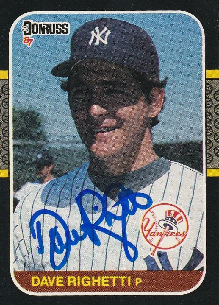 DAVE RIGHETTI NEW YORK YANKEES  SIGNED 1987 DONRUSS CARD #128