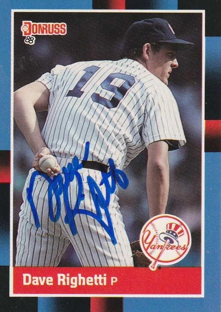 DAVE RIGHETTI NEW YORK YANKEES  SIGNED 1988 DONRUSS CARD #93