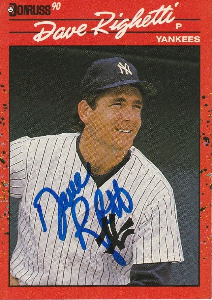 DAVE RIGHETTI NEW YORK YANKEES  SIGNED 1990 DONRUSS CARD #311
