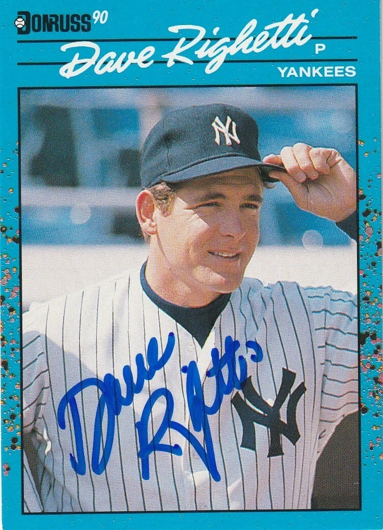DAVE RIGHETTI NEW YORK YANKEES  SIGNED 1990 DONRUSS BEST  CARD #136