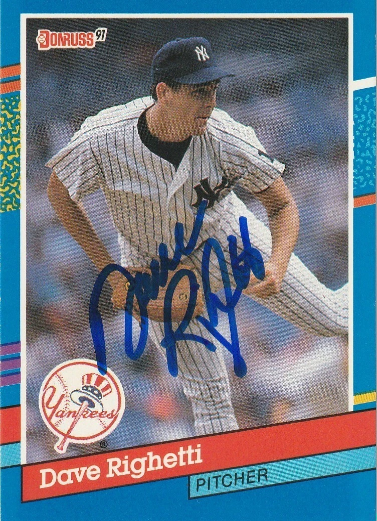 DAVE RIGHETTI SAN FRANCISCO GIANTS  SIGNED 1991 DONRUSS CARD #275