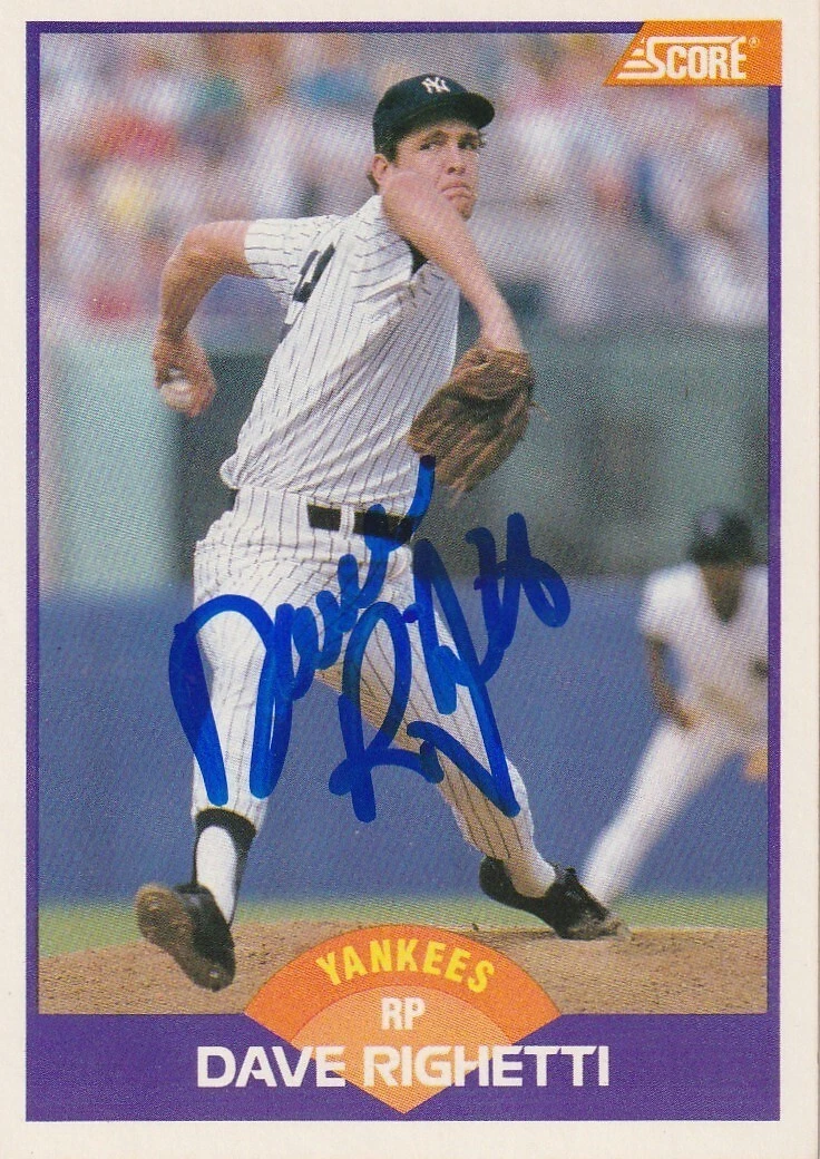 DAVE RIGHETTI NEW YORK YANKEES  SIGNED 1989 SCORE CARD #225