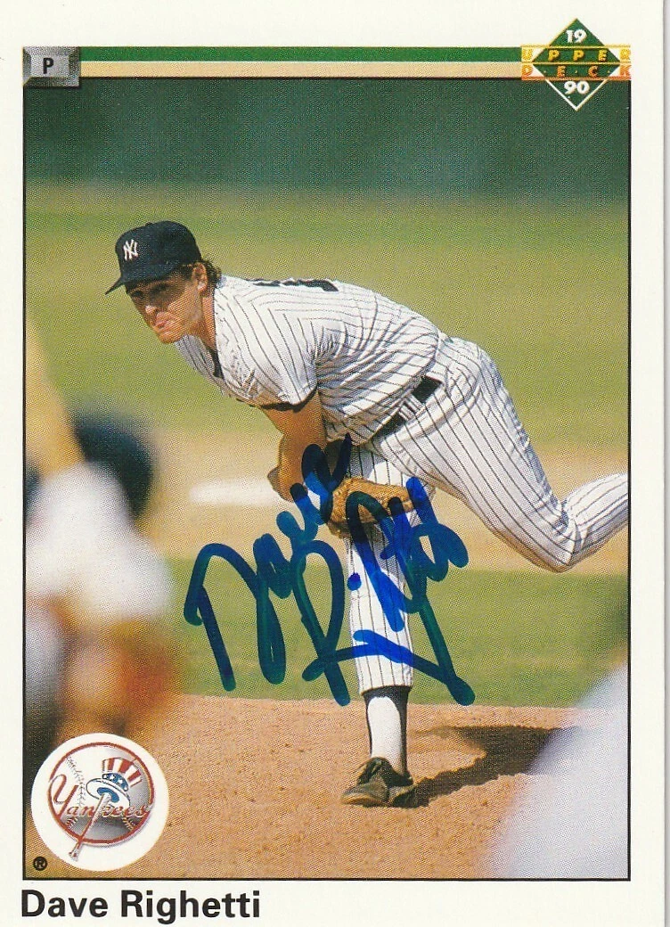 DAVE RIGHETTI NEW YORK YANKEES  SIGNED 1990 UPPER DECK CARD #479