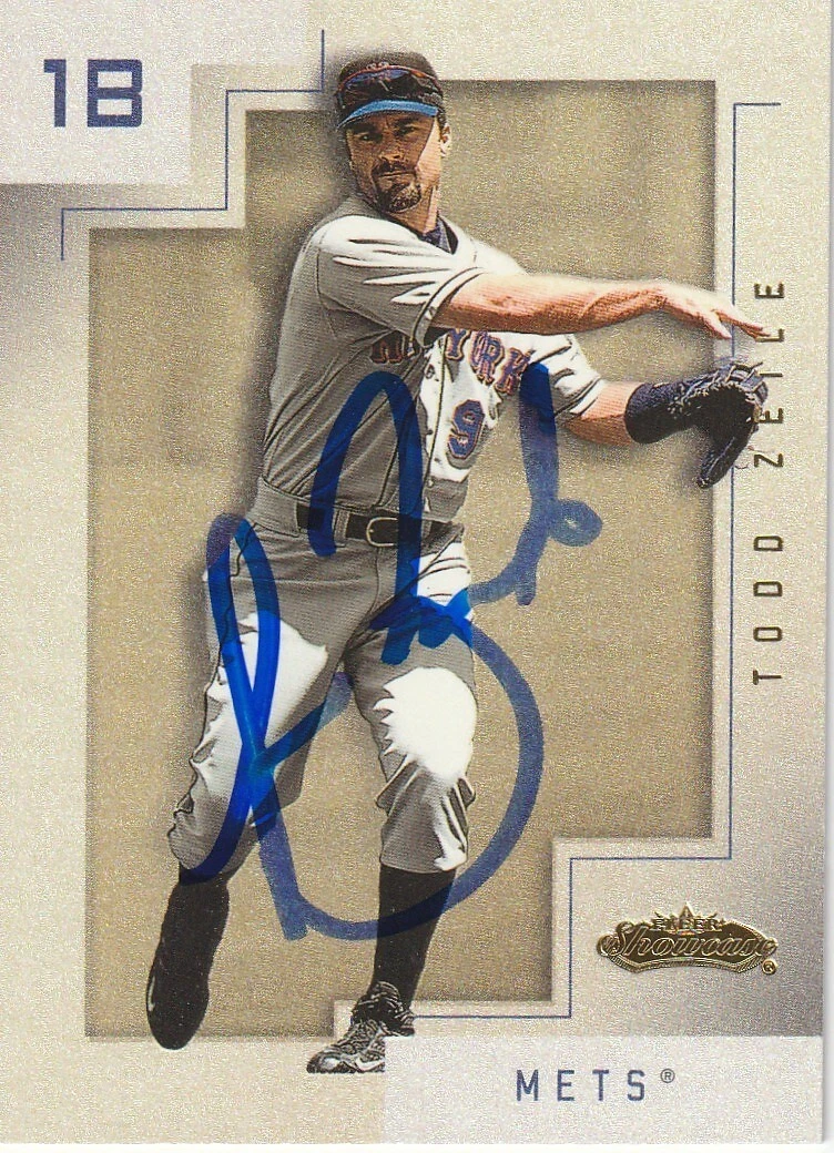TODD ZEILE NEW YORK METS SIGNED 2001 FLEER SHOWCASE CARD #21