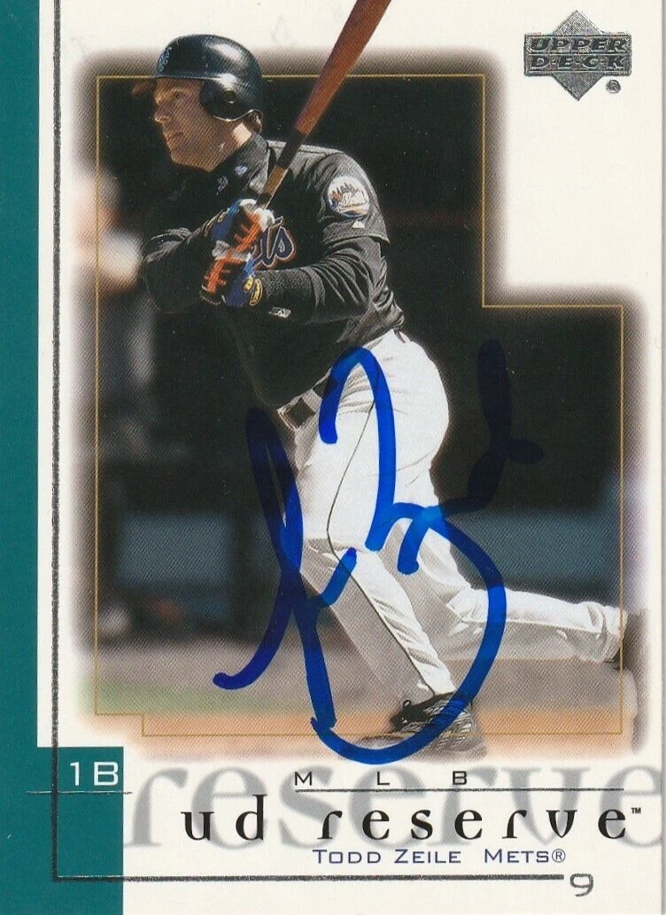 TODD ZEILE NEW YORK METS SIGNED 2001 UPPERDECK RESERVE CARD #149