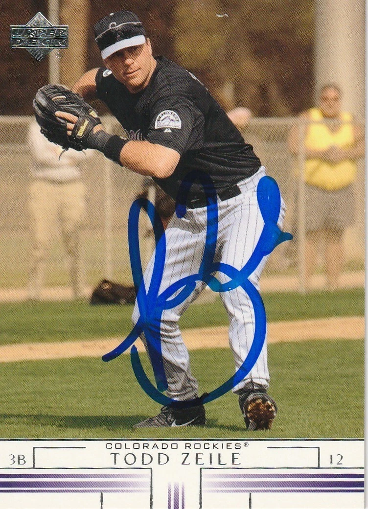 TODD ZEILE COLORADO ROCKIES SIGNED 2002 UPPER DECK  CARD #722
