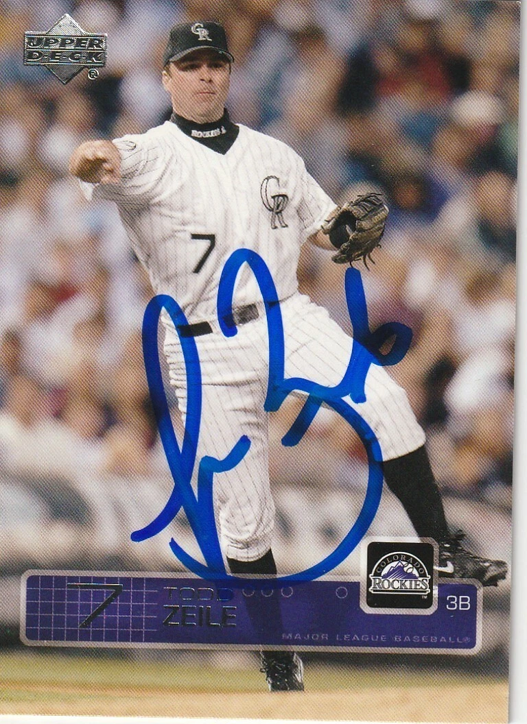 TODD ZEILE COLORADO ROCKIES SIGNED 2003 UPPER DECK  CARD #255