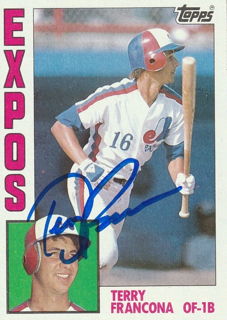 TERRY FRANCONA MONTREAL EXPOS  SIGNED 1984 TOPPS CARD #496