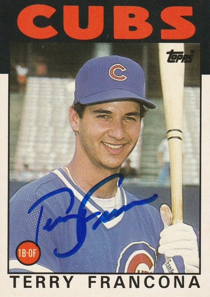 TERRY FRANCONA CHICAGO CUBS  SIGNED 1986 TOPPS TRADED CARD #38T