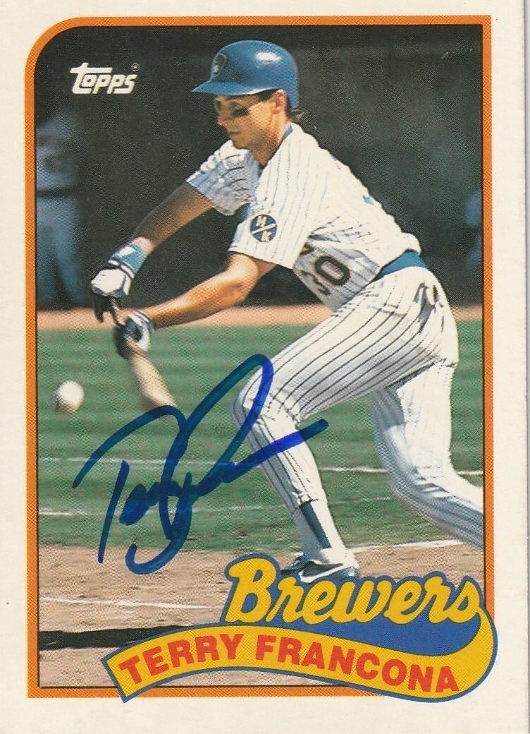 TERRY FRANCONA MILWAUKEE BREWERS  SIGNED 1989 TOPPS CARD #35T
