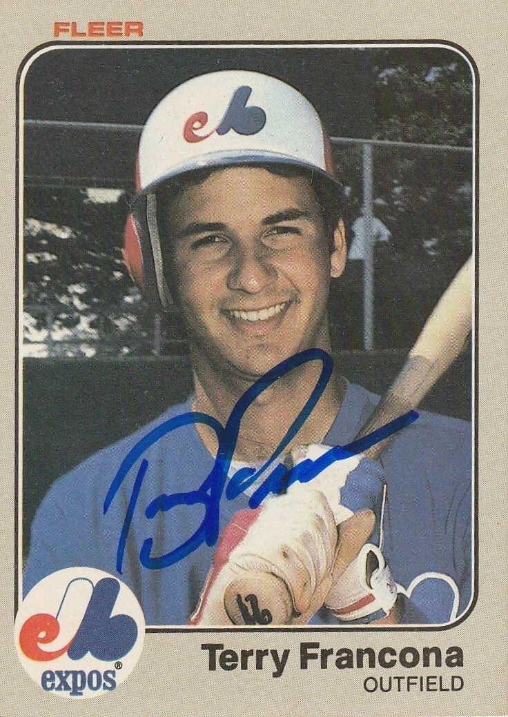 TERRY FRANCONA MONTREAL EXPOS  SIGNED 1983 FLEER CARD #281