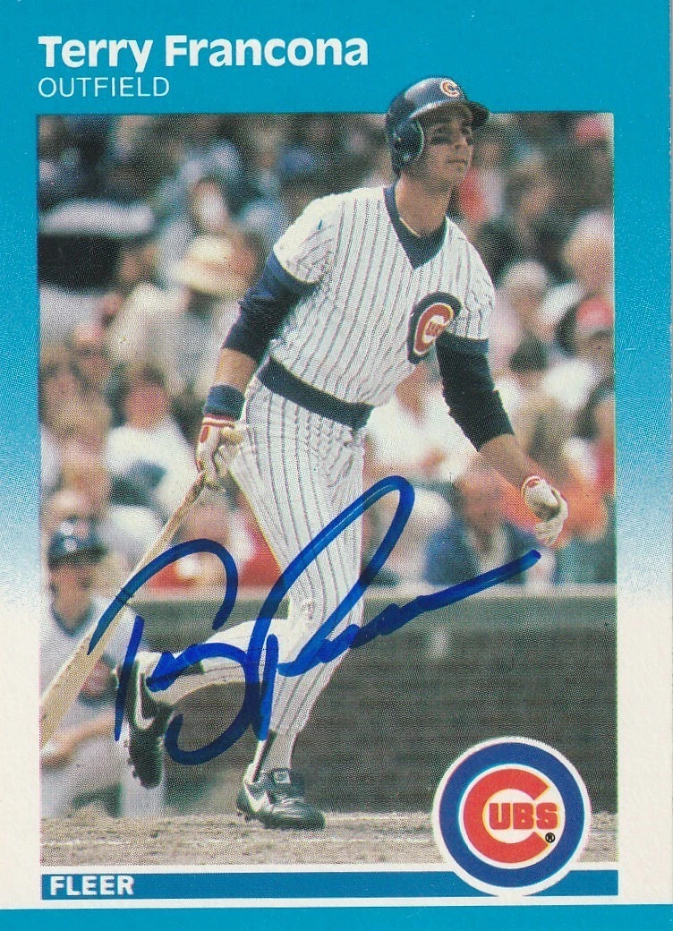TERRY FRANCONA CHICAGO CUBS  SIGNED 1987 FLEER CARD #564