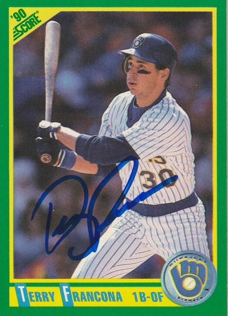 TERRY FRANCONA MILWAUKEE BREWERS  SIGNED 1990 SCORE CARD #216