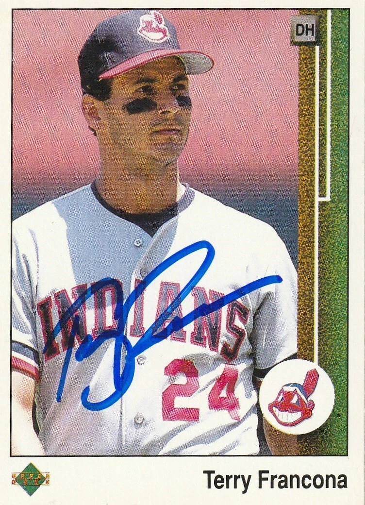 TERRY FRANCONA CLEVELAND INDIANS  SIGNED 1989 UPPER DECK CARD #536