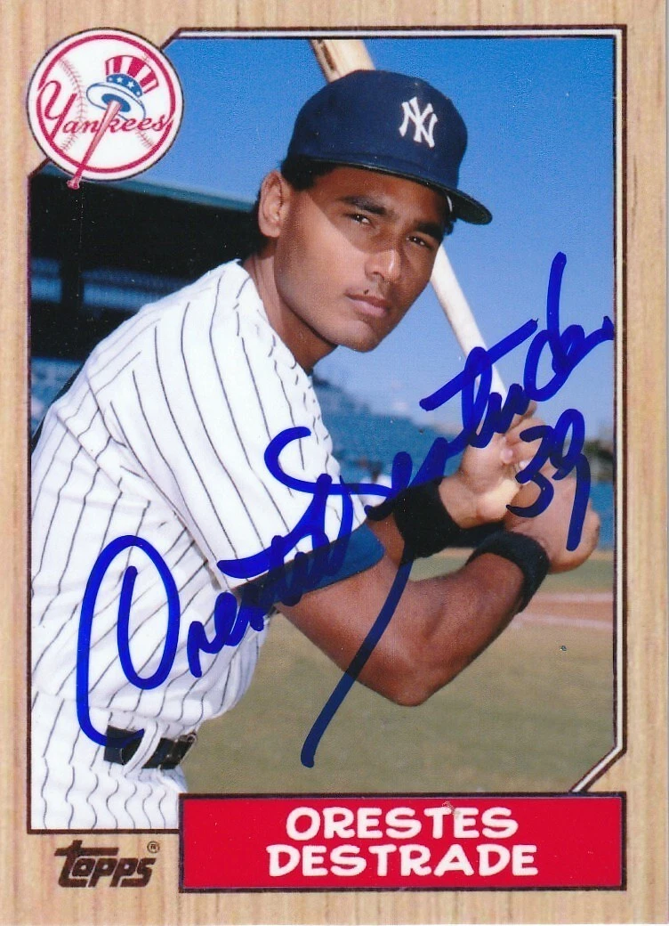 ORESTES DESTRADE NEW YORK YANKEES SIGNED 1987 STYLE CUSTOM CARD