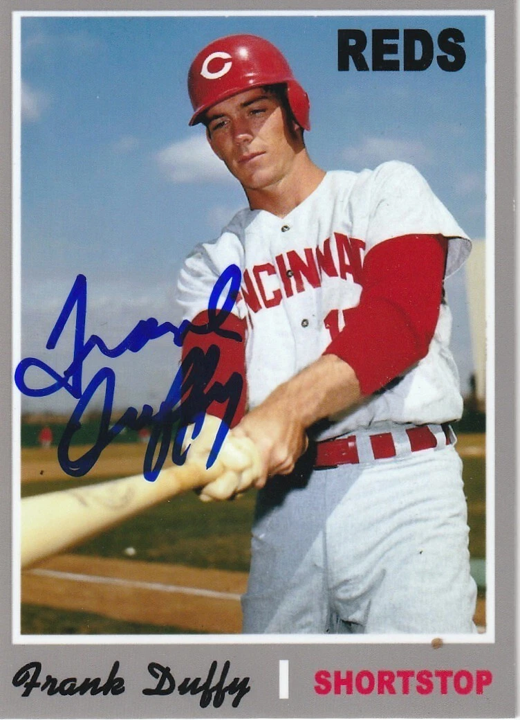 FRANK DUFFY CINCINNATI REDS  SIGNED 1970 STYLE CUSTOM CARD