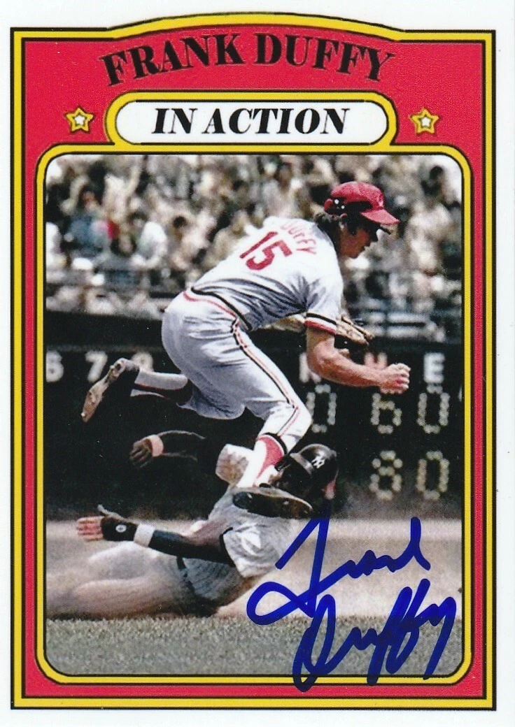 FRANK DUFFY CINCINNATI REDS  SIGNED 1972 STYLE CUSTOM CARD