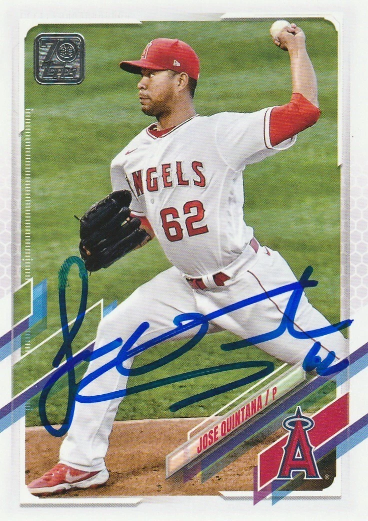 JOSE QUINTANA LOS ANGELES ANGELS  SIGNED 2021 TOPPS UPDATE CARD #US118