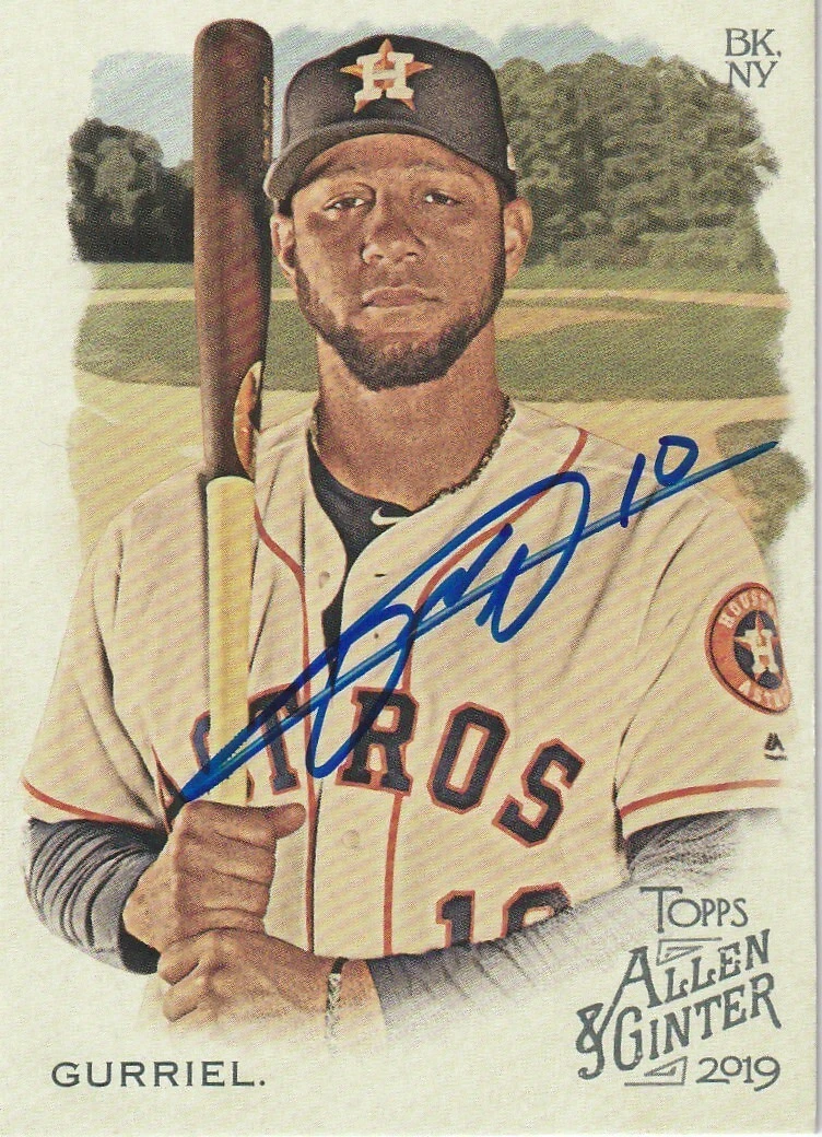 YULIESKI GURRIEL HOUSTON ASTROS SIGNED 2019 ALLEN & GINTER CARD #219
