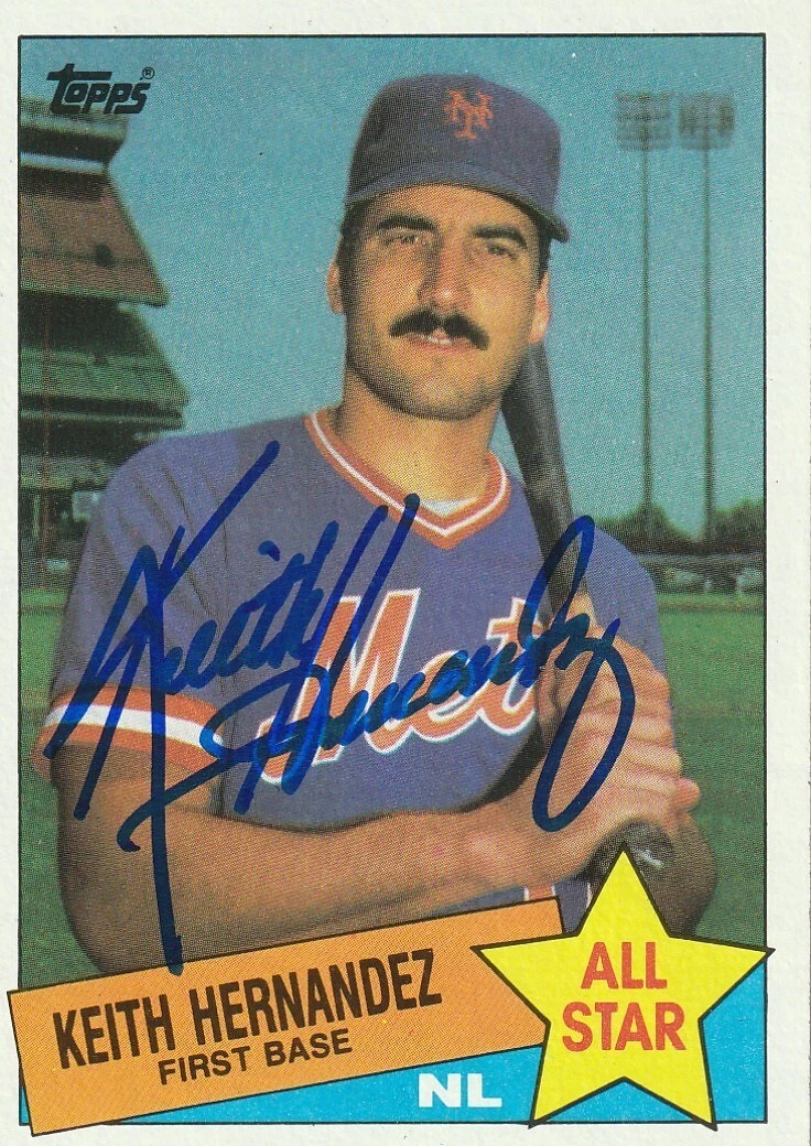KEITH HERNANDEZ NEW YORK METS  SIGNED 1985 TOPPS CARD #712