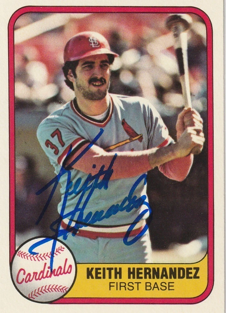 KEITH HERNANDEZ ST. LOUIS CARDINALS  SIGNED 1981 FLEER CARD #545