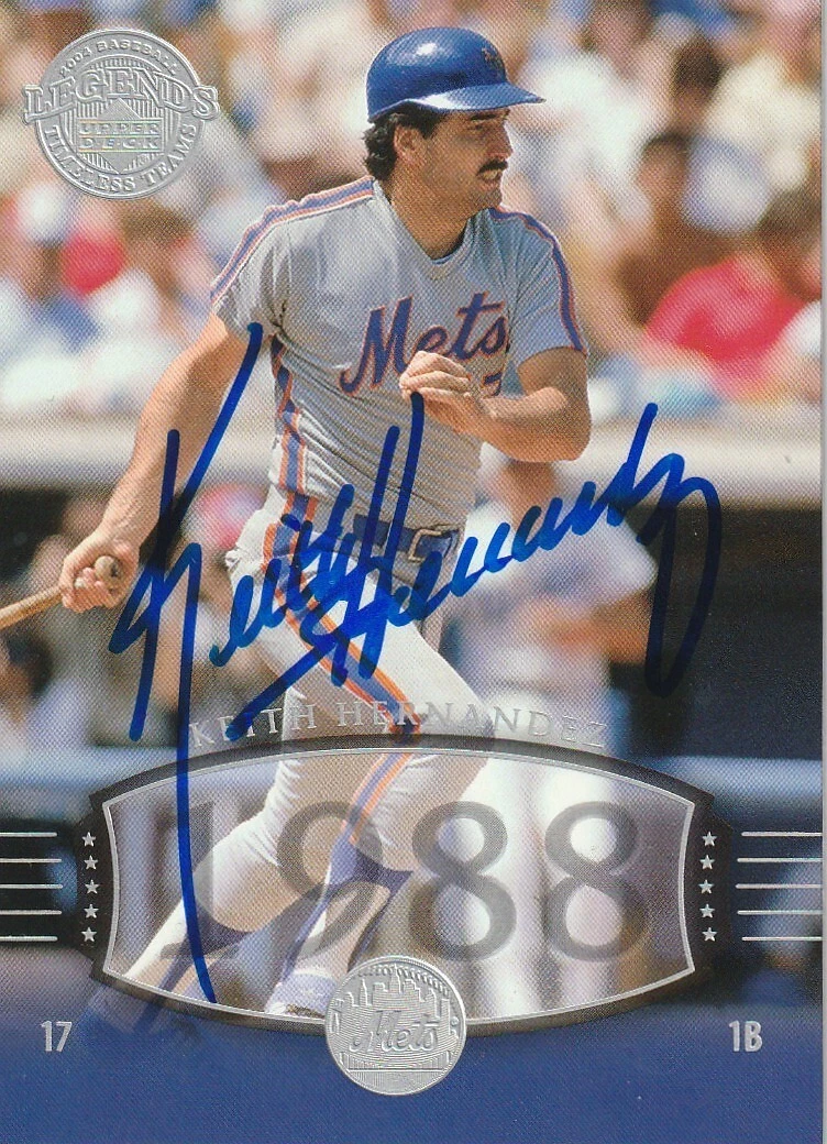 KEITH HERNANDEZ NEW YORK METS SIGNED 2004 UPPER DECK LEGENDS CARD #286