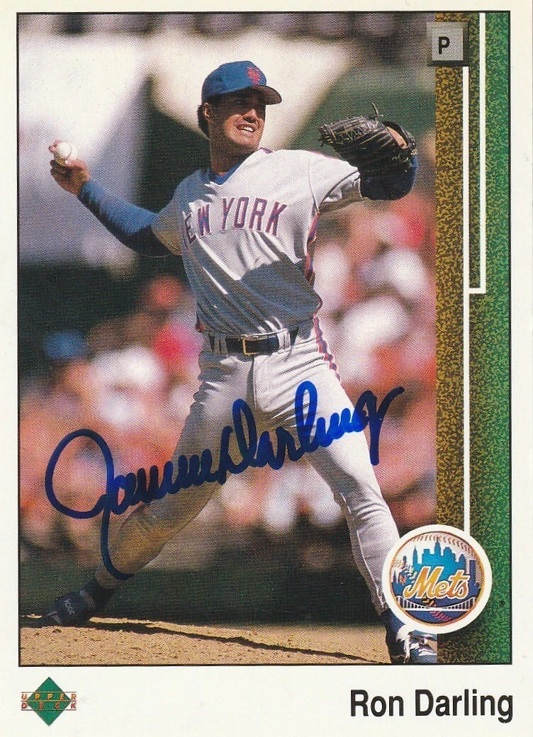 RON DARLING NEW YORK METS  SIGNED 1989 UPPER DECK CARD #159