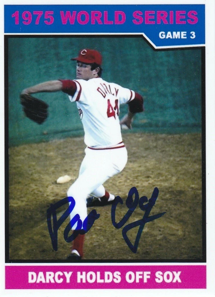 PAT DARCY CINCINNATI REDS SIGNED 1976 STYLE CUSTOM CARD
