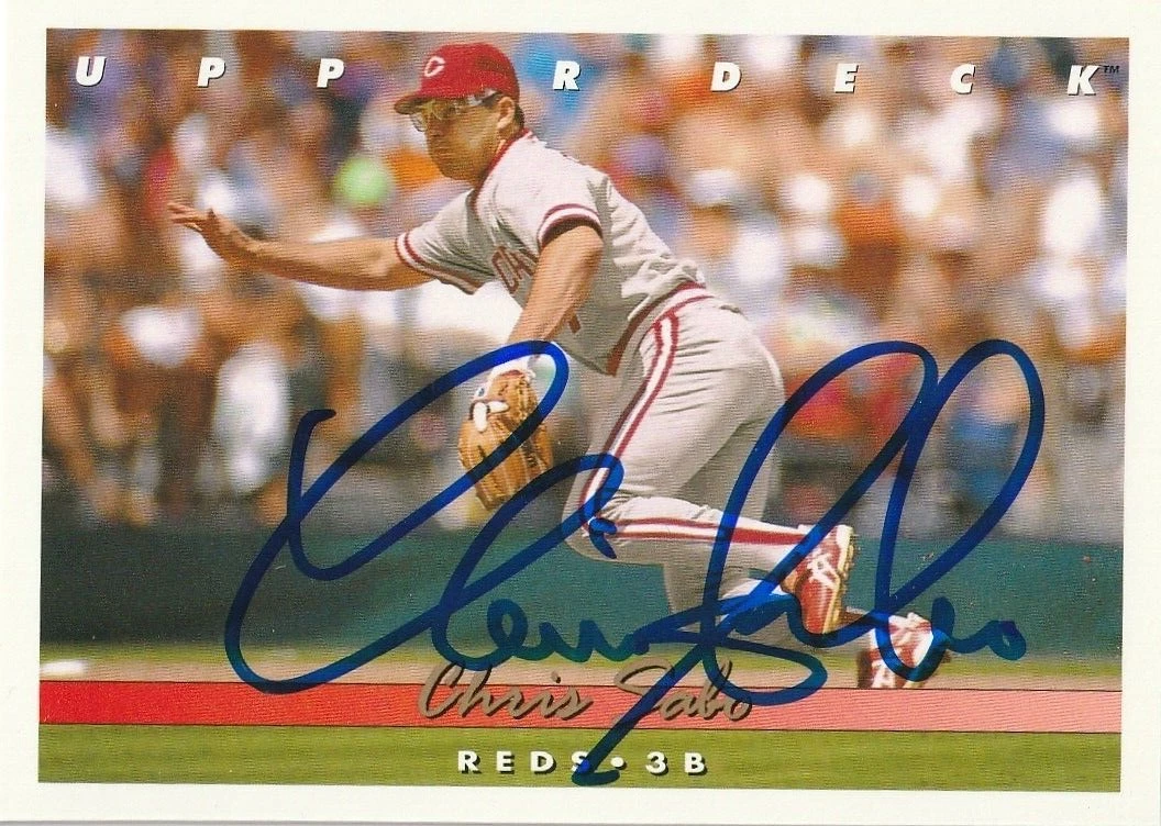 CHRIS SABO CINCINNATI REDS  SIGNED 1993 UPPER DECK CARD #147