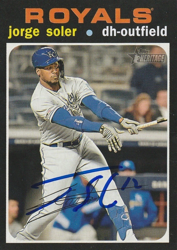 JORGE SOLER KANSAS CITY ROYALS  SIGNED 2020 TOPPS HERITAGE CARD #35