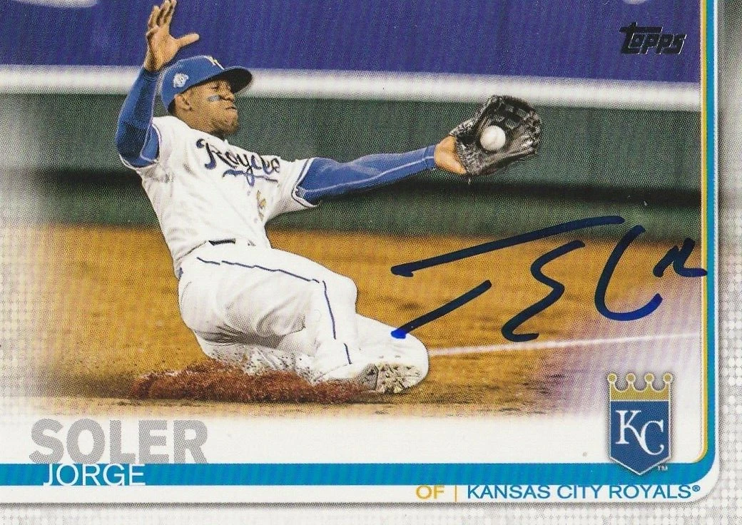 JORGE SOLER KANSAS CITY ROYALS  SIGNED 2019 TOPPS CARD #307