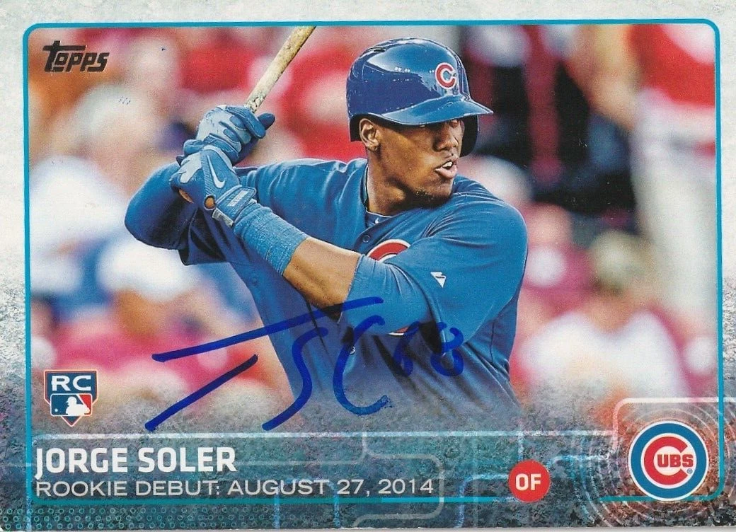 JORGE SOLER CHICAGO CUBS  SIGNED 2015 TOPPS UPDATE CARD #US162