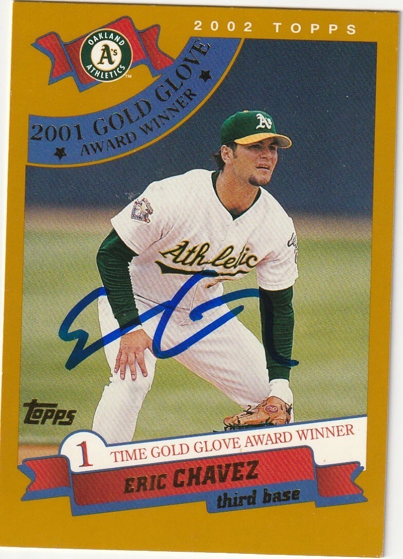 ERIC CHAVEZ OAKLAND A'S  SIGNED 2002 TOPPS CARD #700