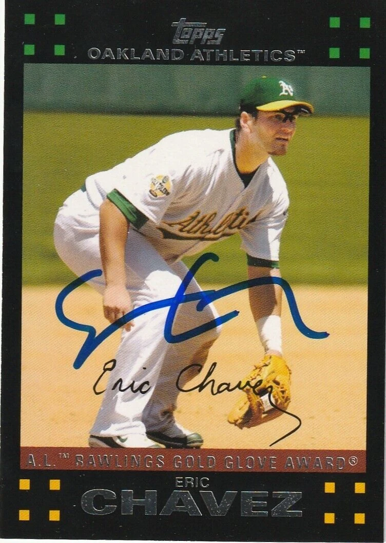 ERIC CHAVEZ OAKLAND A'S  SIGNED 2007 TOPPS CARD #298