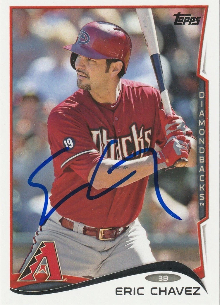 ERIC CHAVEZ ARIZONA DIAMOND BACKS  SIGNED 2014 TOPPS UPDATE CARD #US158