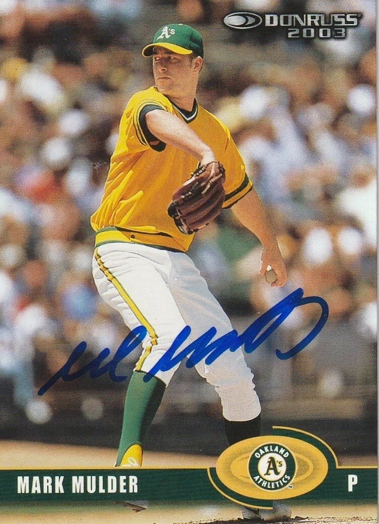 MARK MULDER OAKLAND A'S   SIGNED 2003 DONRUSS CARD #170