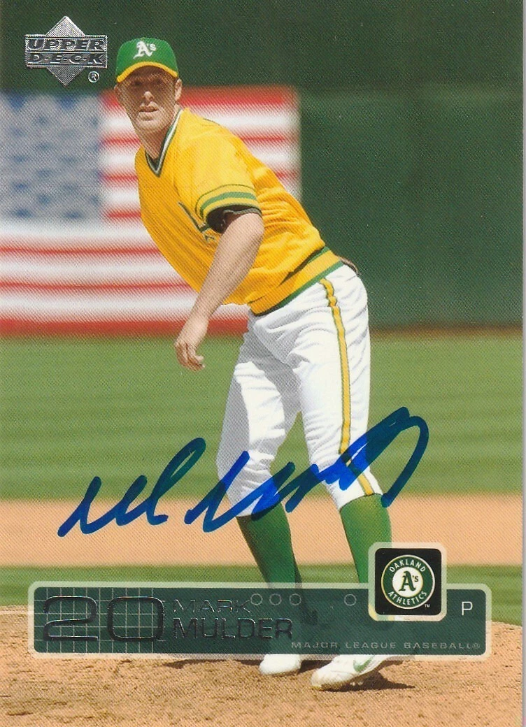 MARK MULDER OAKLAND A'S   SIGNED 2003 UPPER DECK CARD #282