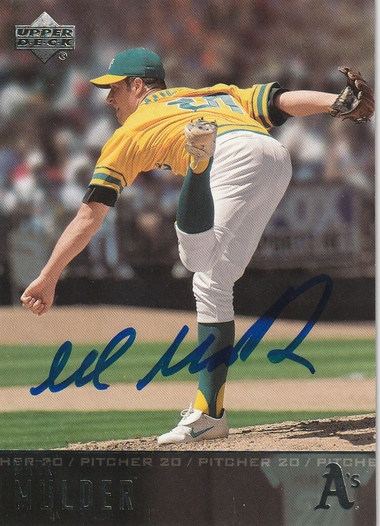 MARK MULDER OAKLAND A'S   SIGNED 2004 UPPER DECK CARD #413